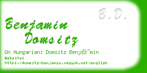 benjamin domsitz business card